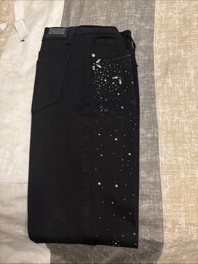 Earl Jeans Black Pencil Skirt with Crystal Embellishments
